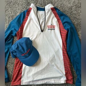 Wonder Woman Long Sleeve Shirt and Blue Cap